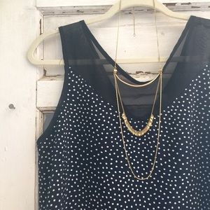 Patterned black and white silk shirt