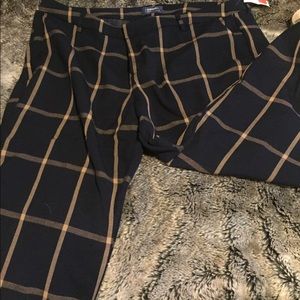 **Plaid straight leg pants