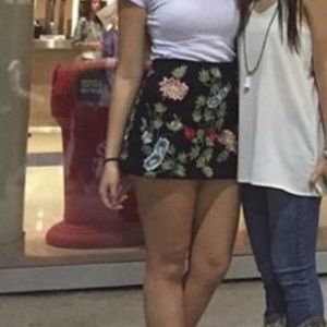 Embroidered Topshop Black Skirt