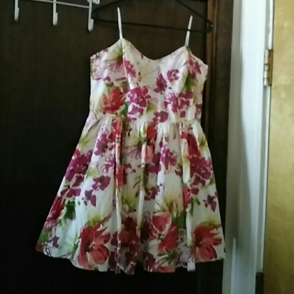 Strapless Floral Mini Summer Dress