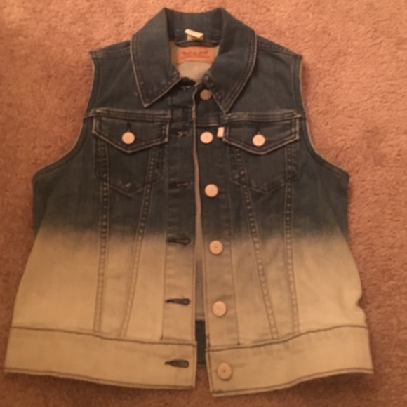 ombre jean vest