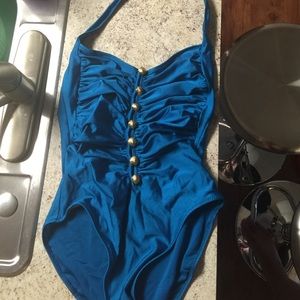 Vintage halter one piece bathing suit