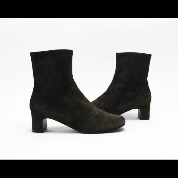 vintage 90's leather suede brown ankle boots.