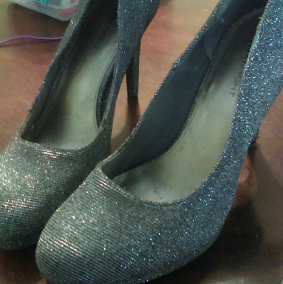 Silver Glitter High Heels