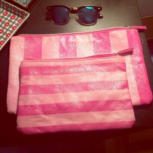 Victoria Secret Pink Striped Travel Bags (2)