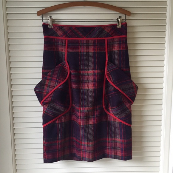 Anthropologie Plaid Pencil Skirt