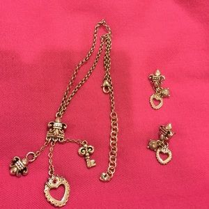 Brighton necklace and earrings set. Fleur de lis.