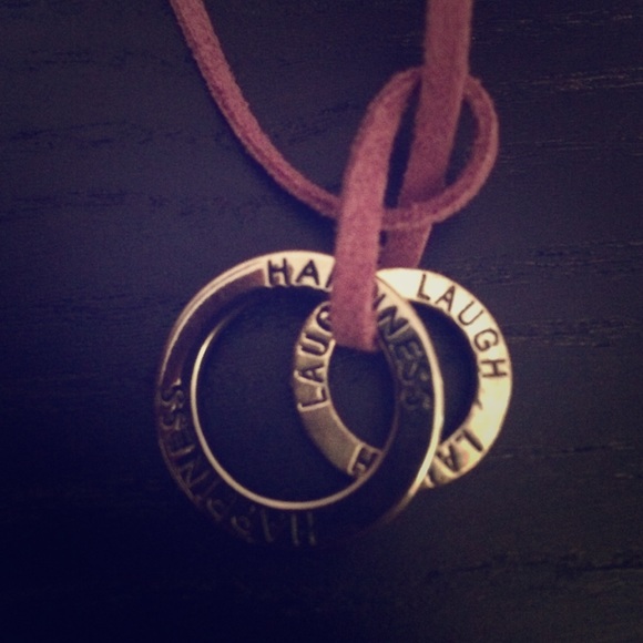 High quality purple happiness/love suede necklace