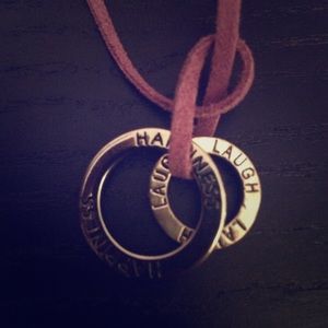 High quality purple happiness/love suede necklace