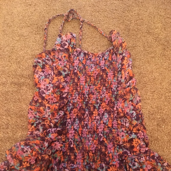floral ruffle rouche tank top
