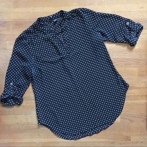 Black polka dot sheer top