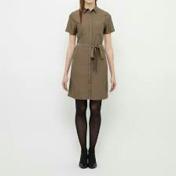 UNIQLO Brown Rayon Shirt Dress