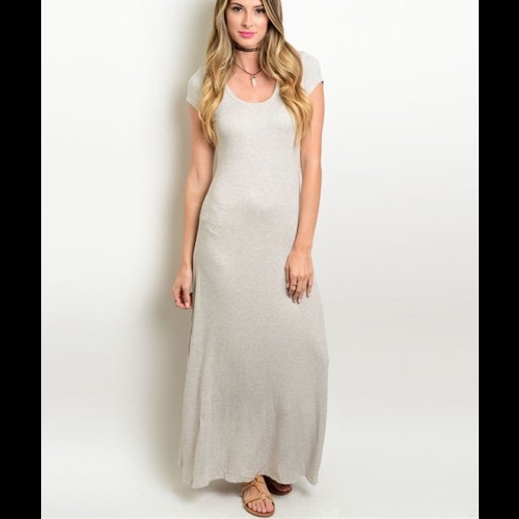 Beige Maxi Long Dress-Last One - Picture 3 of 4
