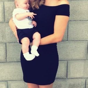 EXPRESS Off the shoulder little black dress