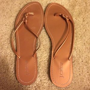 J. Crew metallic copper flip flops