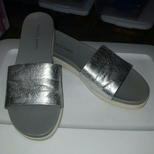 Franco Sarto Silver Slides 8M