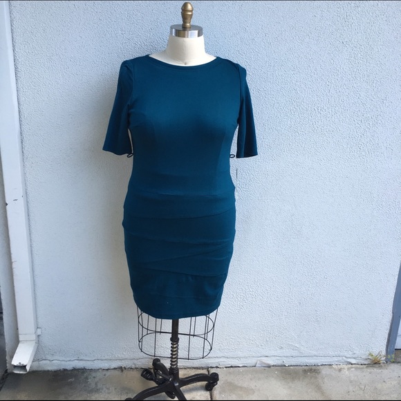 Plus Size Turquoise Knit Sheath Dress Size 16