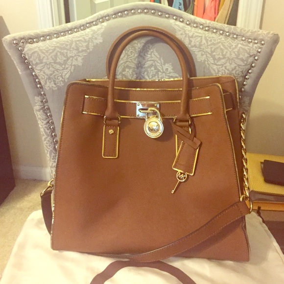 Large Hamilton Trimmed Tote- Brown