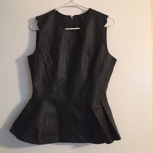 Forever 21 Pleather Peplum Top