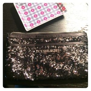 Victoria's Secret Black Sequins Clutch