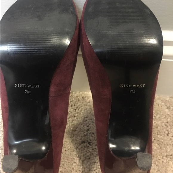 Nine West heels- maroon/brownish in color. - Picture 3 of 4