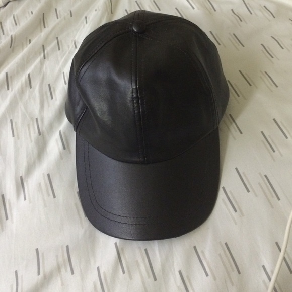 Faux leather hat