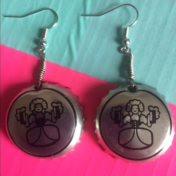 Bottlecap Earrings.