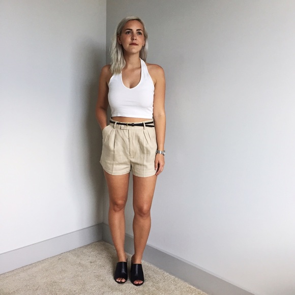 Urban Outfitters Linen Tan Tailored Shorts