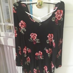 rose print dress
