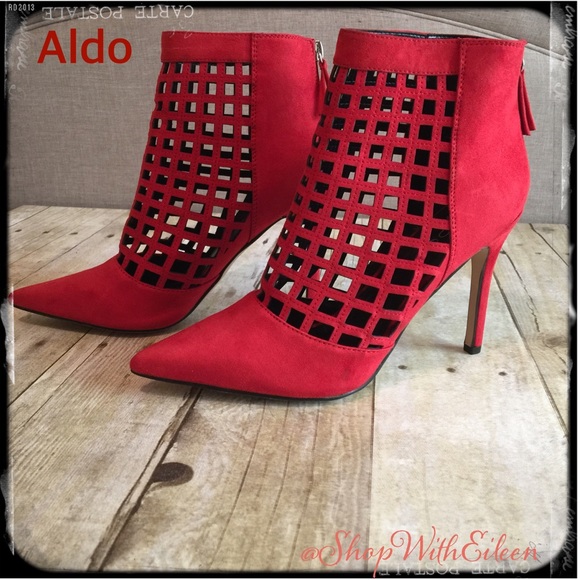 aldo red booties