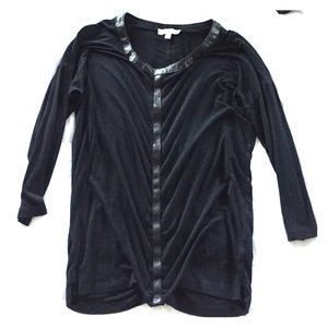 Black top with black leather