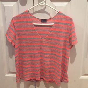 Striped v neck shirt
