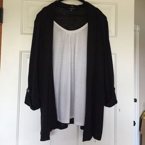 Black shirt/cardigan 1 piece