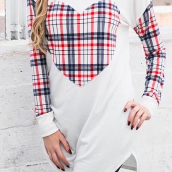 Plaid heart tunic