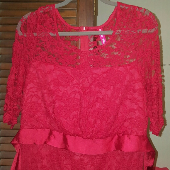 Red lace dress