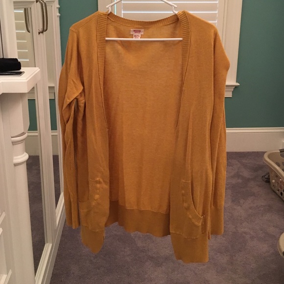 Mossimo Mustard Open Cardigan