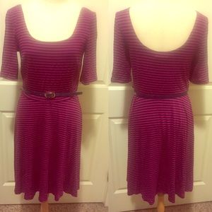 CLEARANCE Alyx navy and pink striped dress w belt