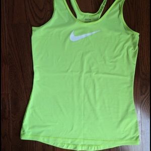 Neon yellow Nike Pro Dri fit tank
