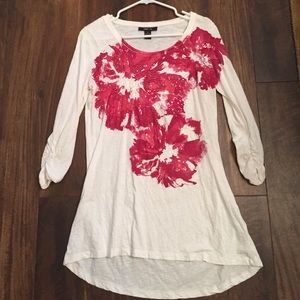 Tshirt tunic with floral sequins