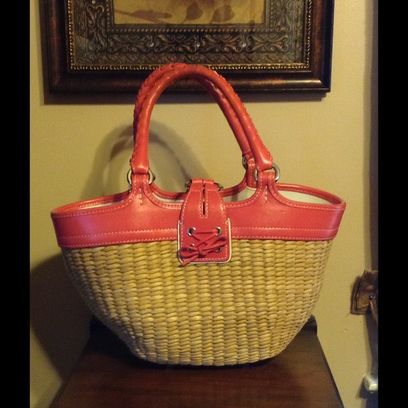 Coach Straw Pink handbag - Picture 2 of 4