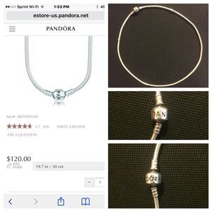 Authentic pandora charm necklace 19.7inch