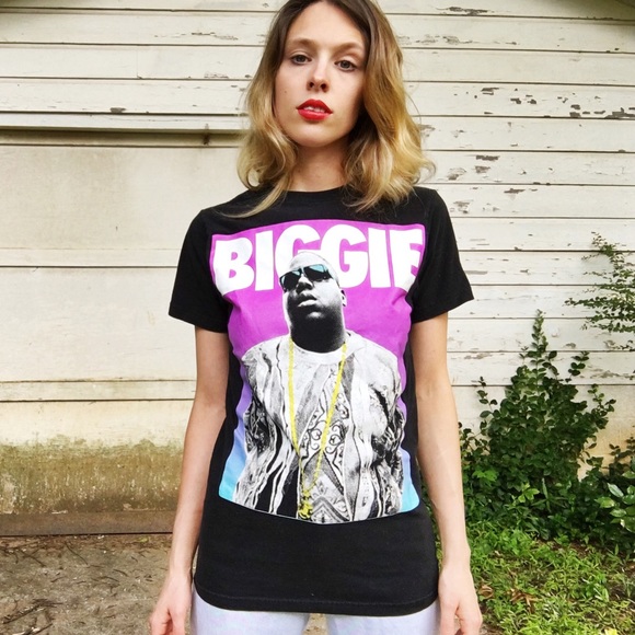 SALE Black Biggie Smalls Graphic Portrait T-Shirt