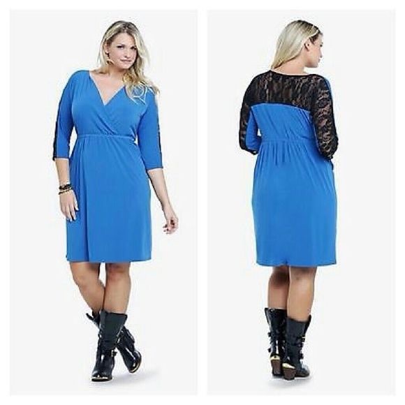 Torrid Lace Back Dress Royal Blue