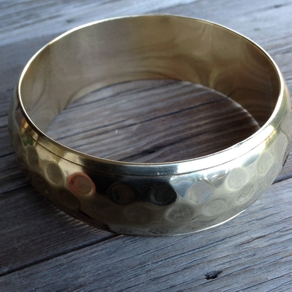 Jewelry - Large Brass Hammered Bangle