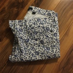 J crew toothpick floral jeans 31