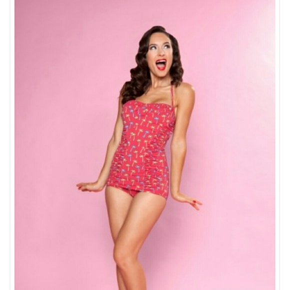 One peice Betty Page Swim Suit.