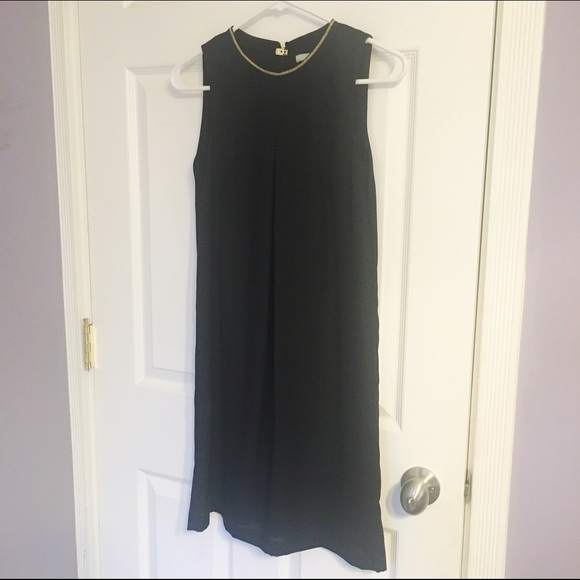 NWT Simple black dress with gold neck lining - Picture 3 of 4