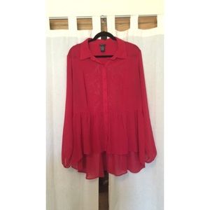 Red Torrid Blouse with Back Design