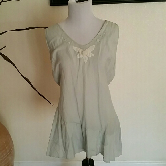 Cotton tunic pale gray color