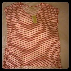 Women's Pink w/ White Poka Dots Michael Kors Top